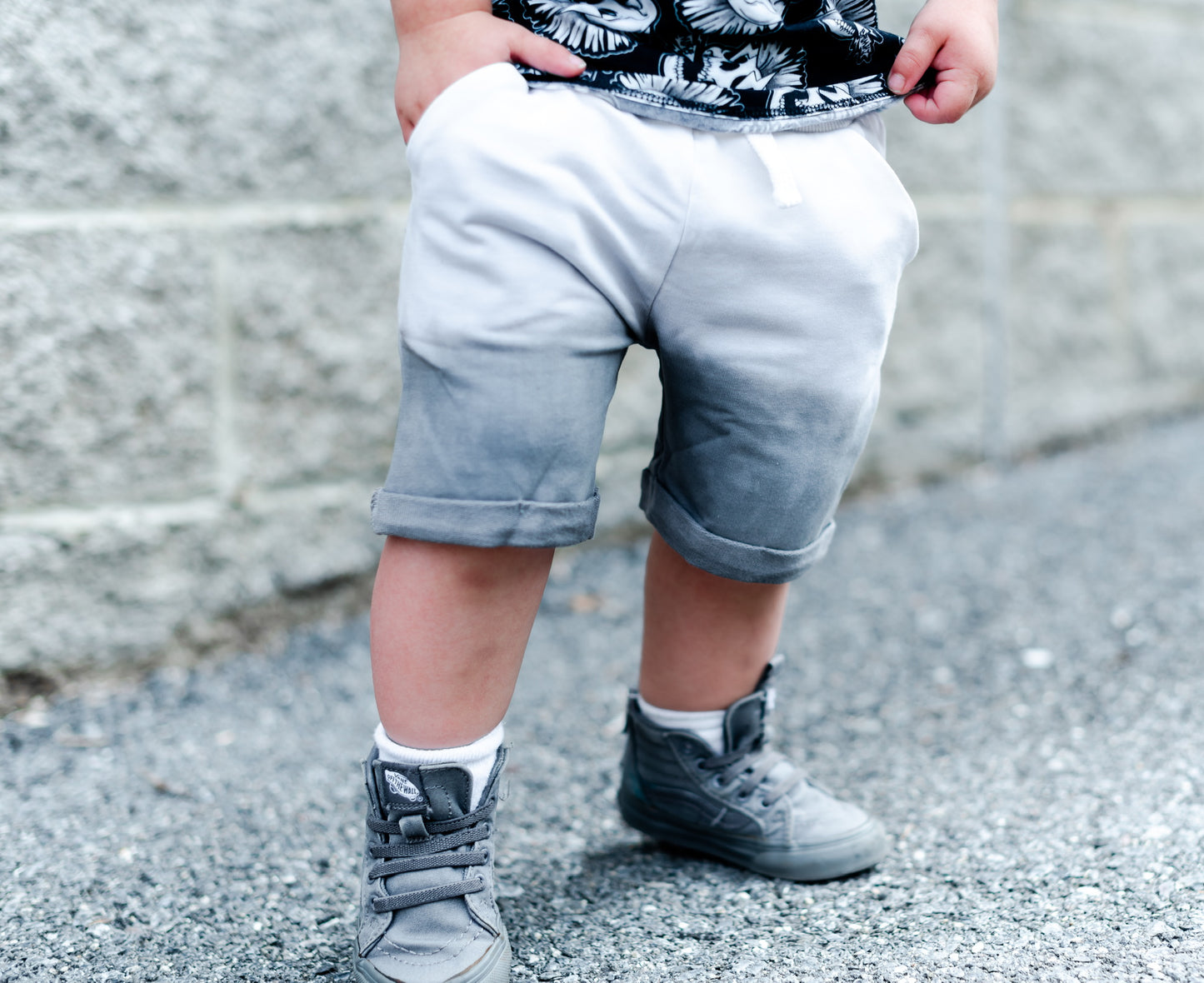 Gray dip shorts