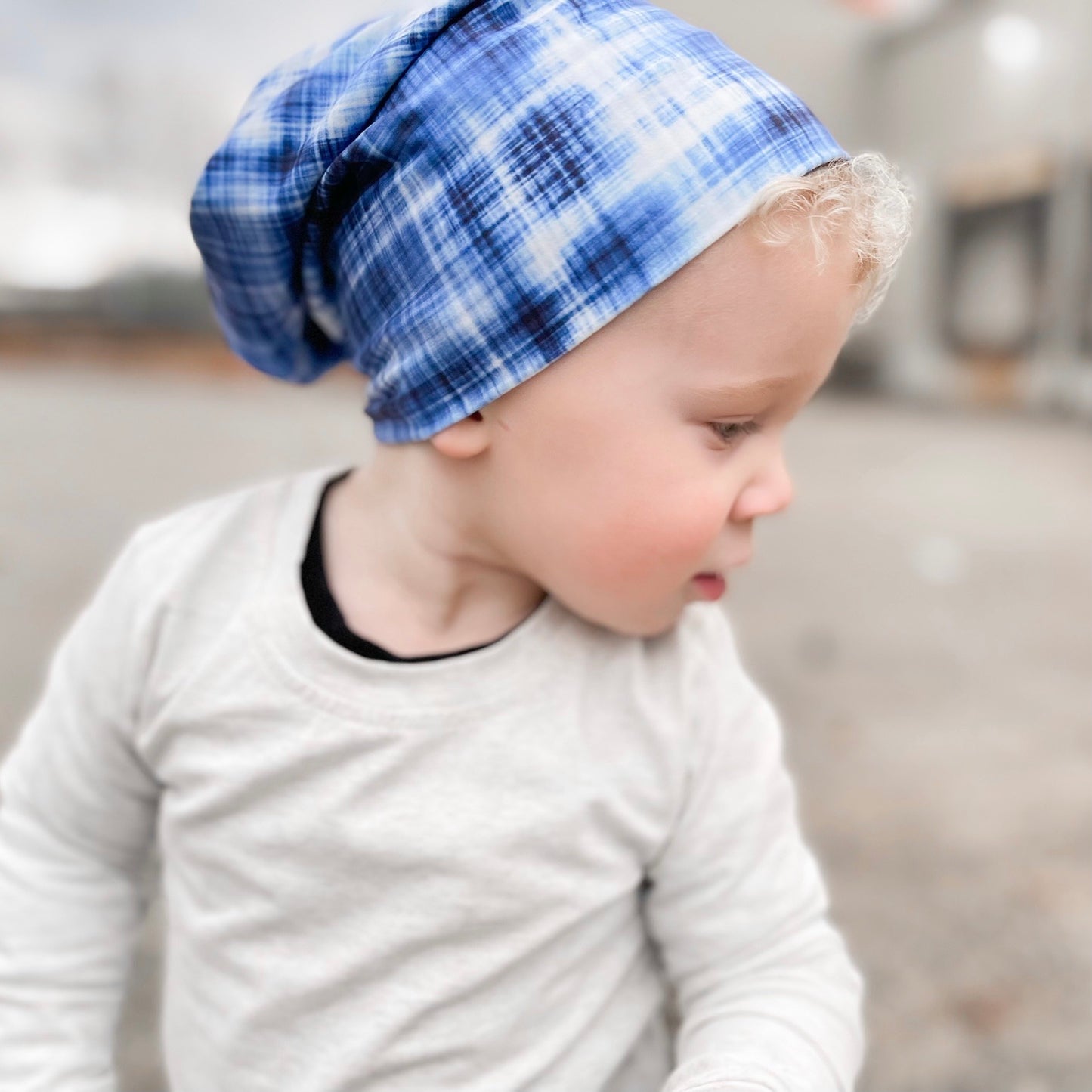 Distressed Blue Beanie