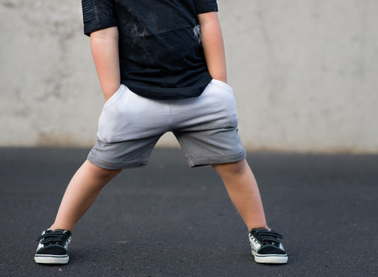Gray dip shorts